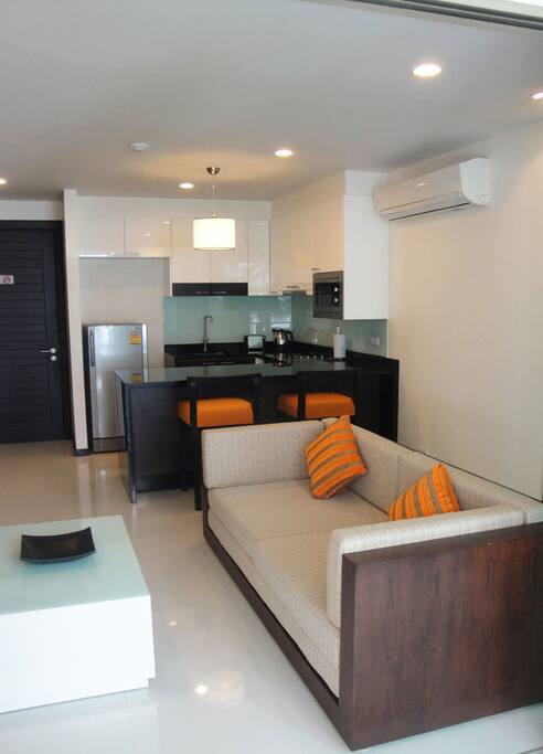 View of living space from the balcony