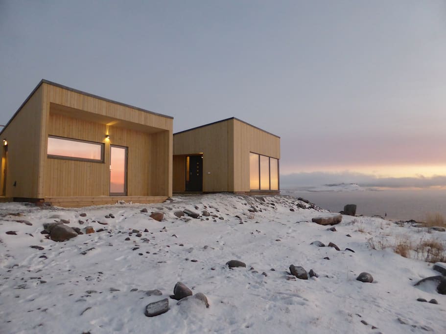 Varanger Lodge -Sauna with a panorama view