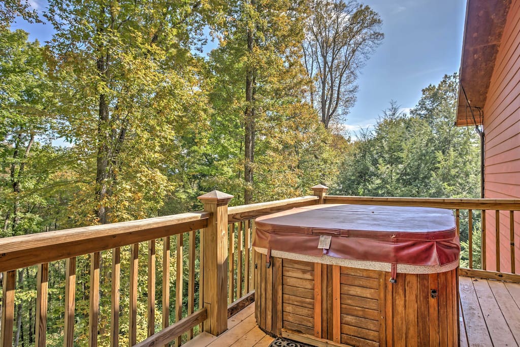 You'll love ending your days with a soak in your own private hot tub.