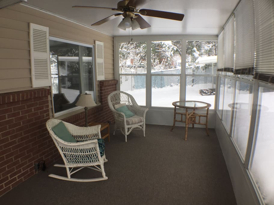 Sun room is warm in the winter and cool in the summer