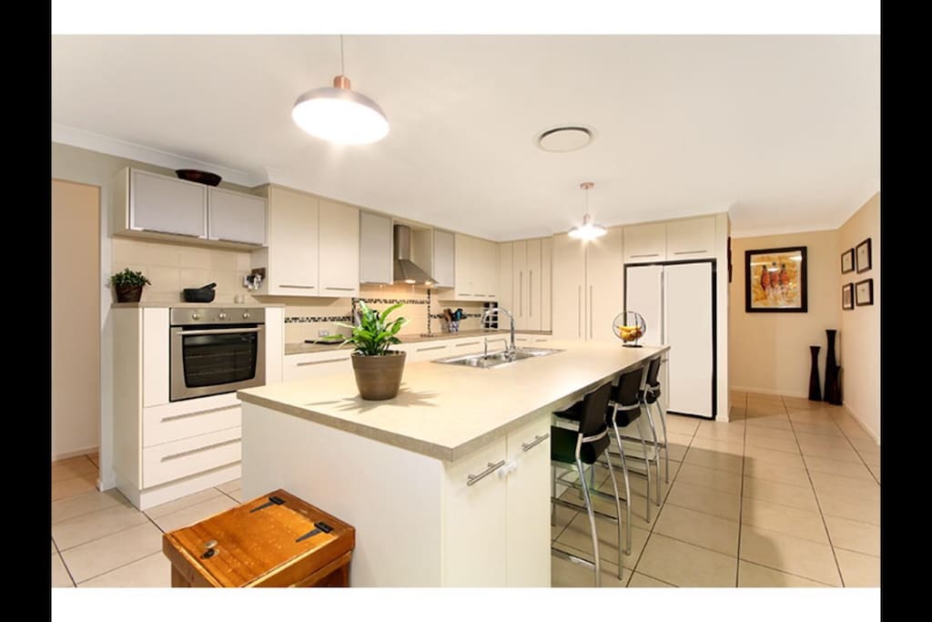 Spacious kitchen in the main part of the house