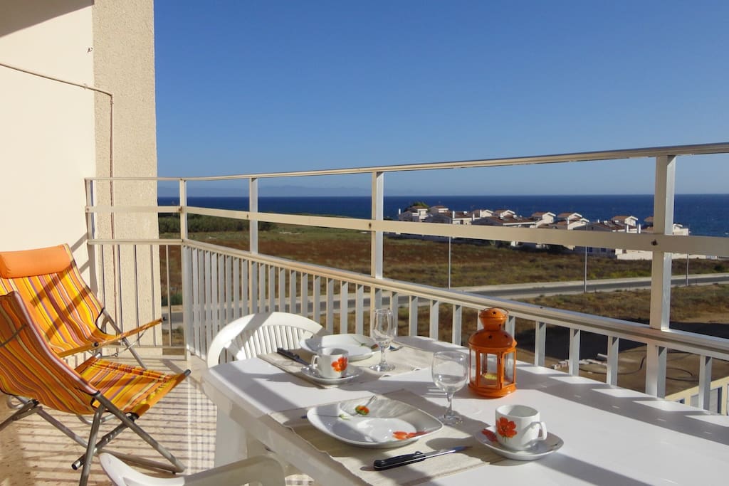 Large balcony with seaview