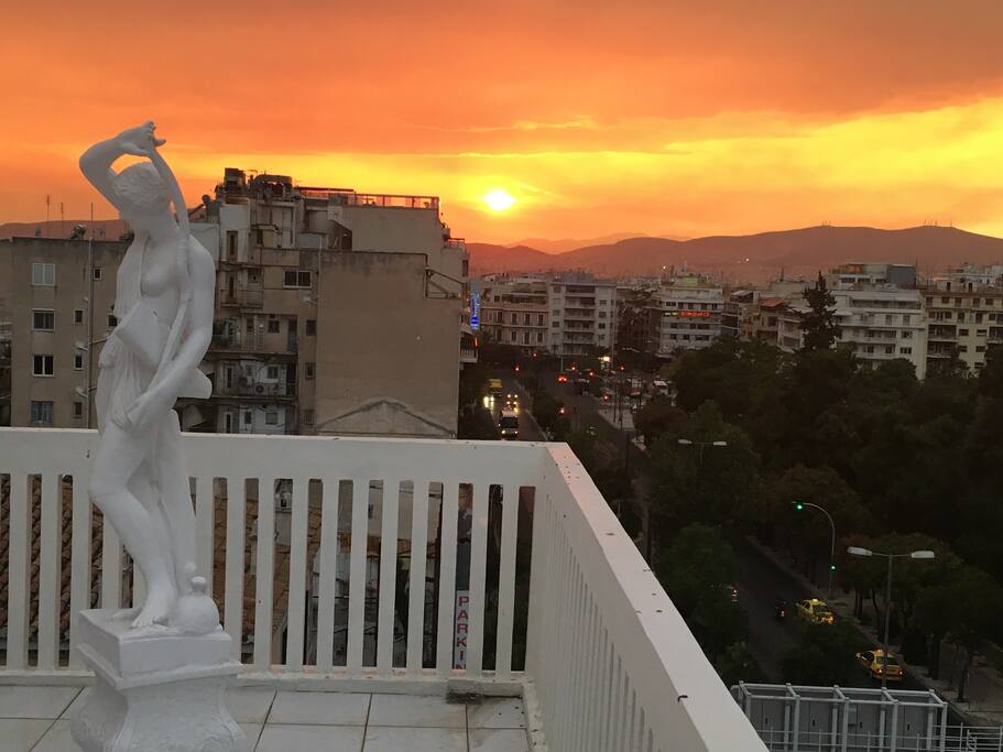 sunset view from veranda