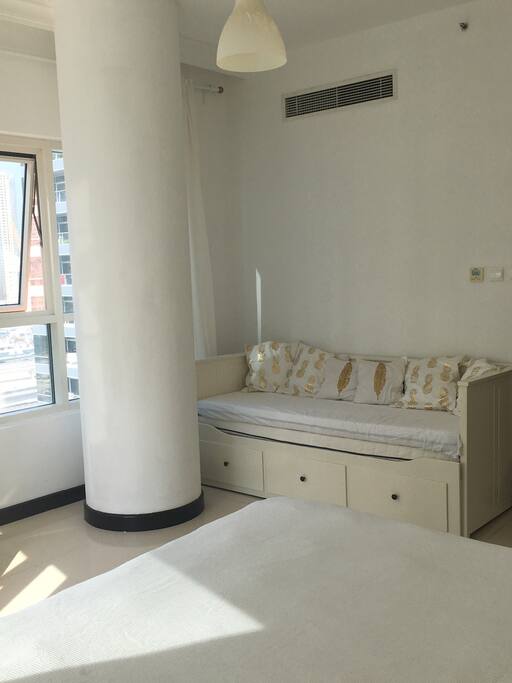 Pull out double bed in master bedroom.