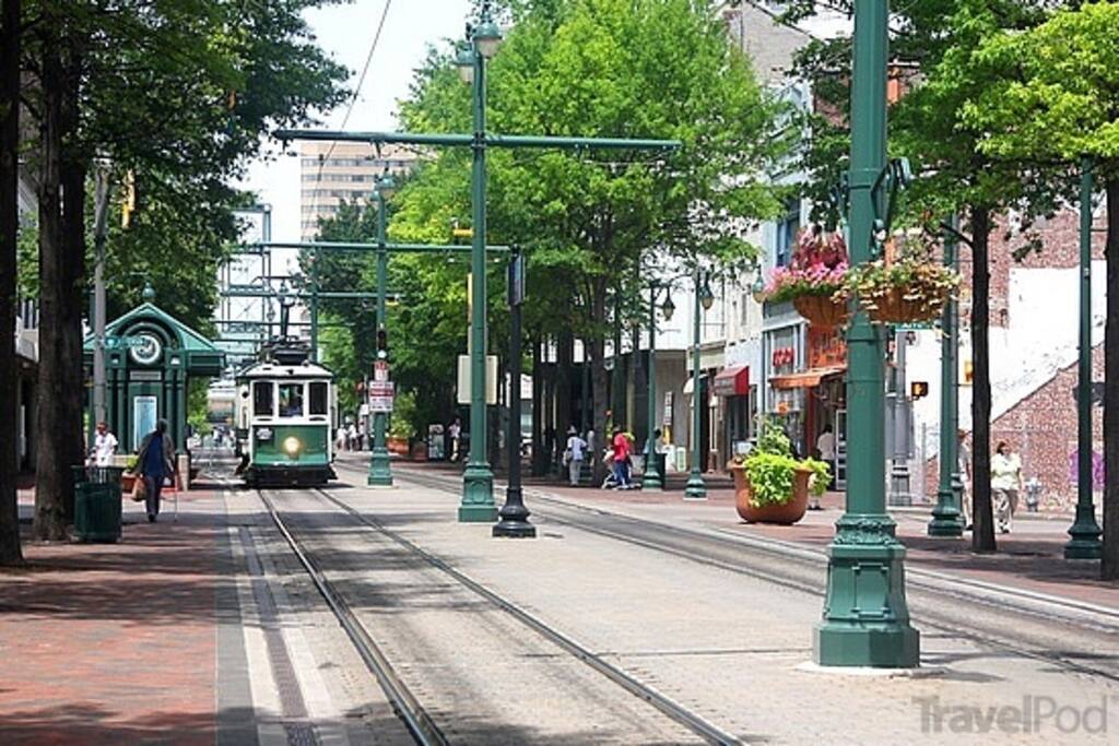 The condo is located directly on the prettiest stretch of downtown: the pedestrian-only Main Street Mall.