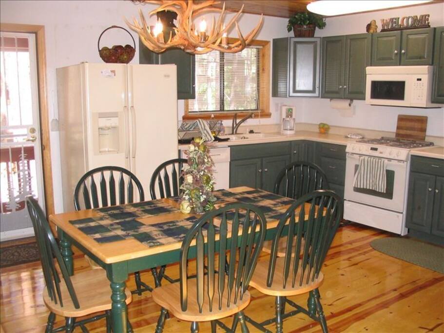 All the comforts of home in the fully stocked gourmet kitchen.