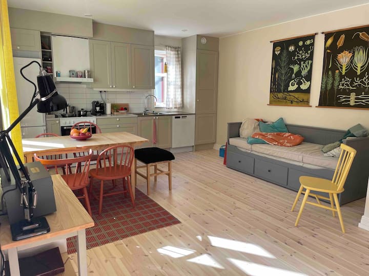 غرفة معيشة وسريران أريكة مريحان 