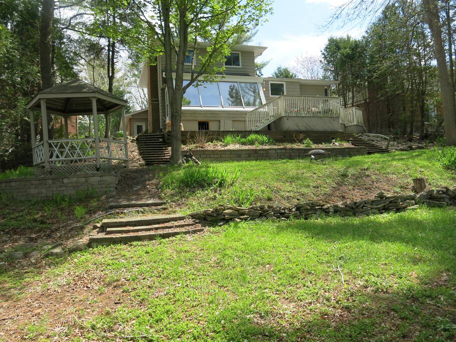 View of the back of the house. Yes, the gazebo is ours :)