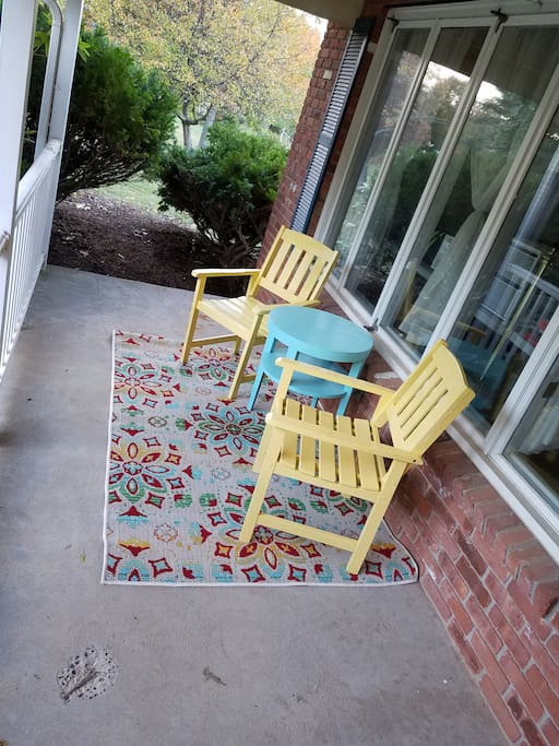 On nicer days, relax or chat on the front porch