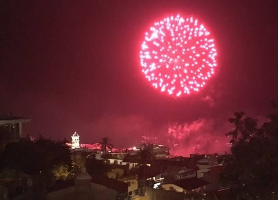Nightly fireworks in the bay as seen from this property.