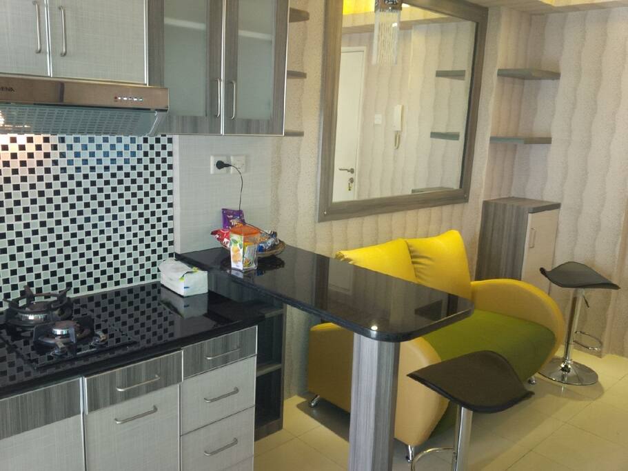 Kitchen set and sofa