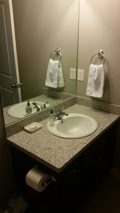 Bathroom with granite counters