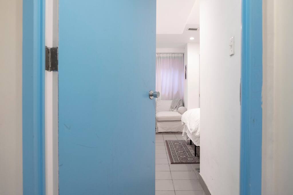 Your own door! Easily accessible by a short elevator ride or a couple of stairs.
