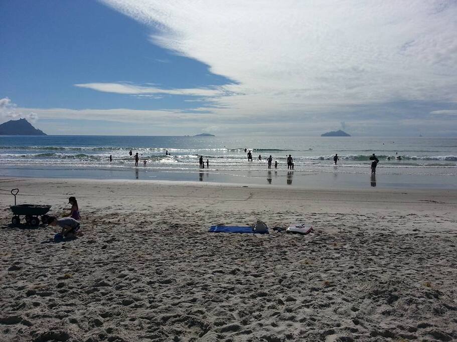 Safe swimming beach just a few minutes walk from house