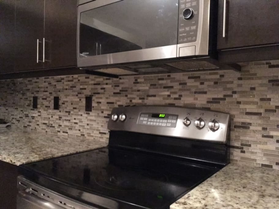 Microwave and burners at your disposal