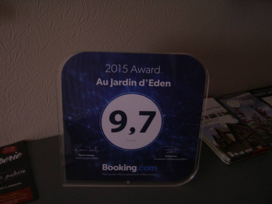 Ce Guest Award symbolise l'excellence de nos services parmi 800.000 établissements répertoriés sur Booking.com