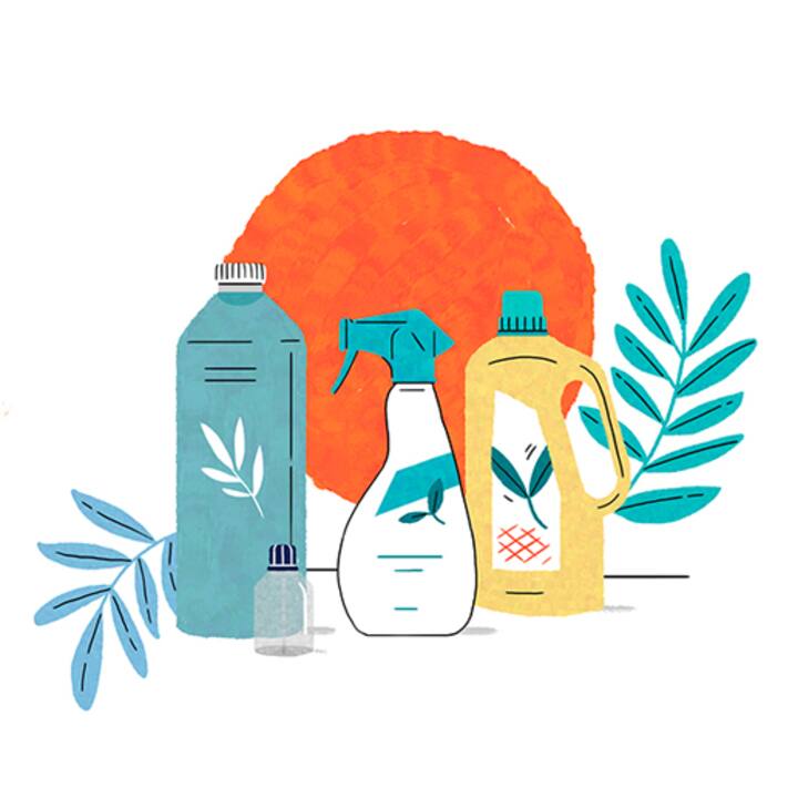 illustration of cleaning products