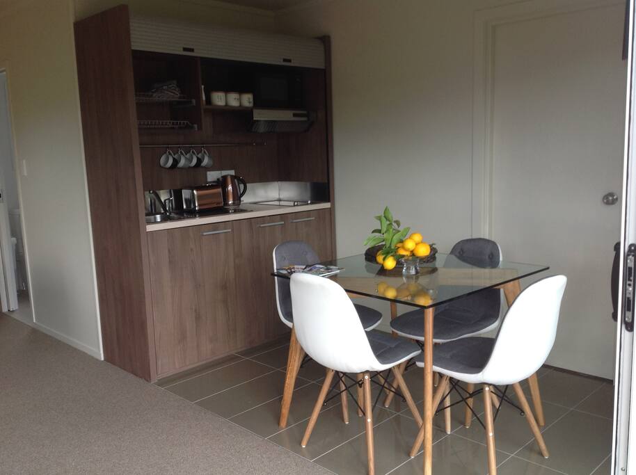 A fully equipped kitchen