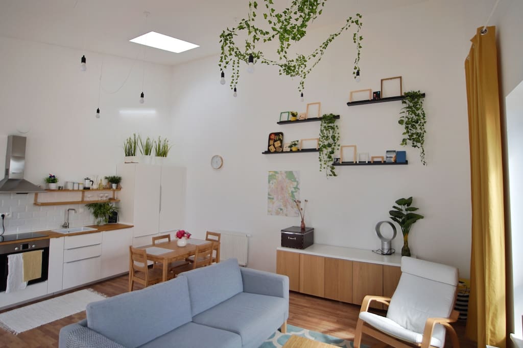 kitchen + living room