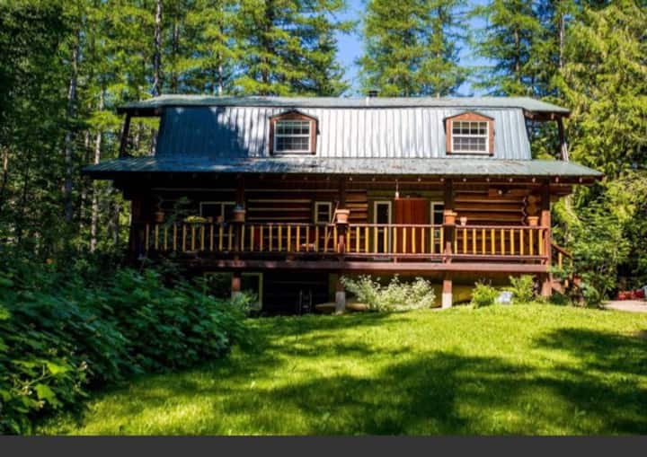 Welcome to our hand-hewn log home 