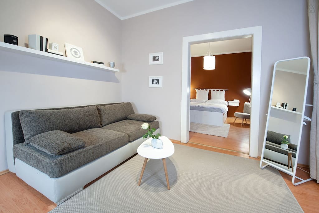 Extendable Sofa Bed in Living Room.