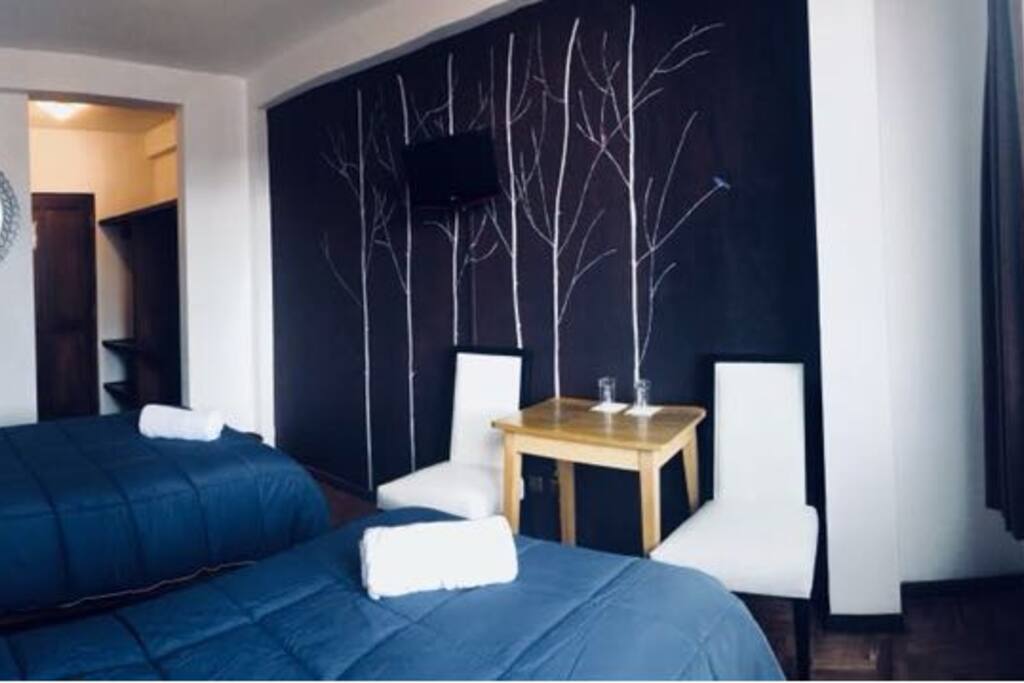 Esta habitación es doble, perfecta para quienes viajan acompañados.