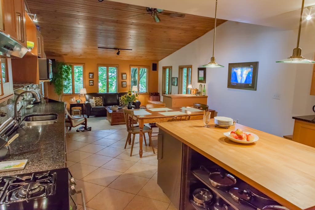 Indoor common area for your self-serve breakfast.