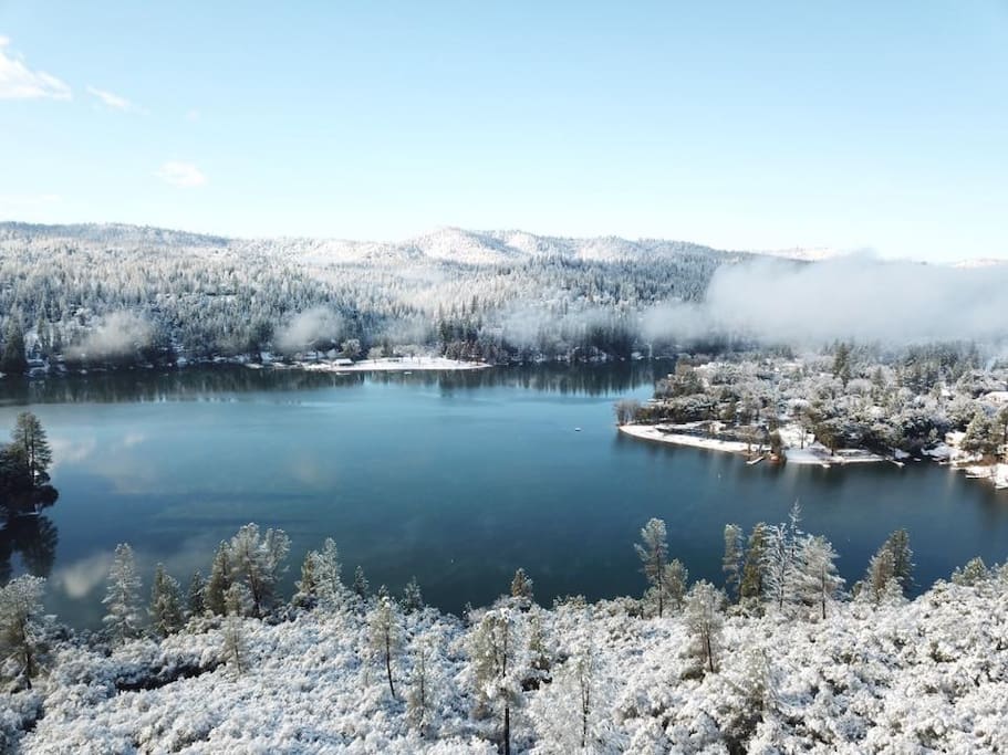 Pine Mountain Lake with a dusting of snow