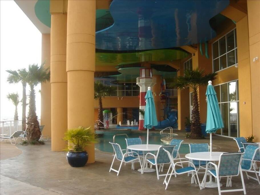 river pool under building