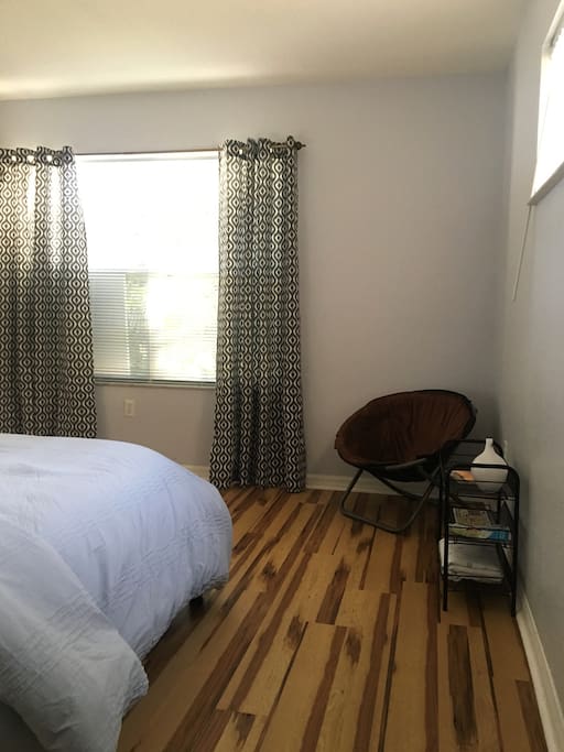 Sunny reading nook/black out drapes