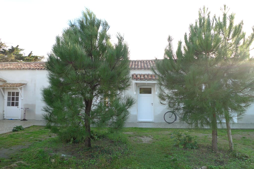 vers la porte d'entrée, vue du jardin clos