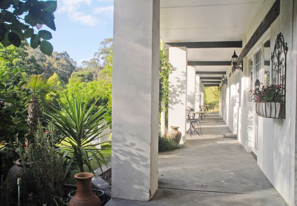 Sunny verandah alone the BnB Apartments.