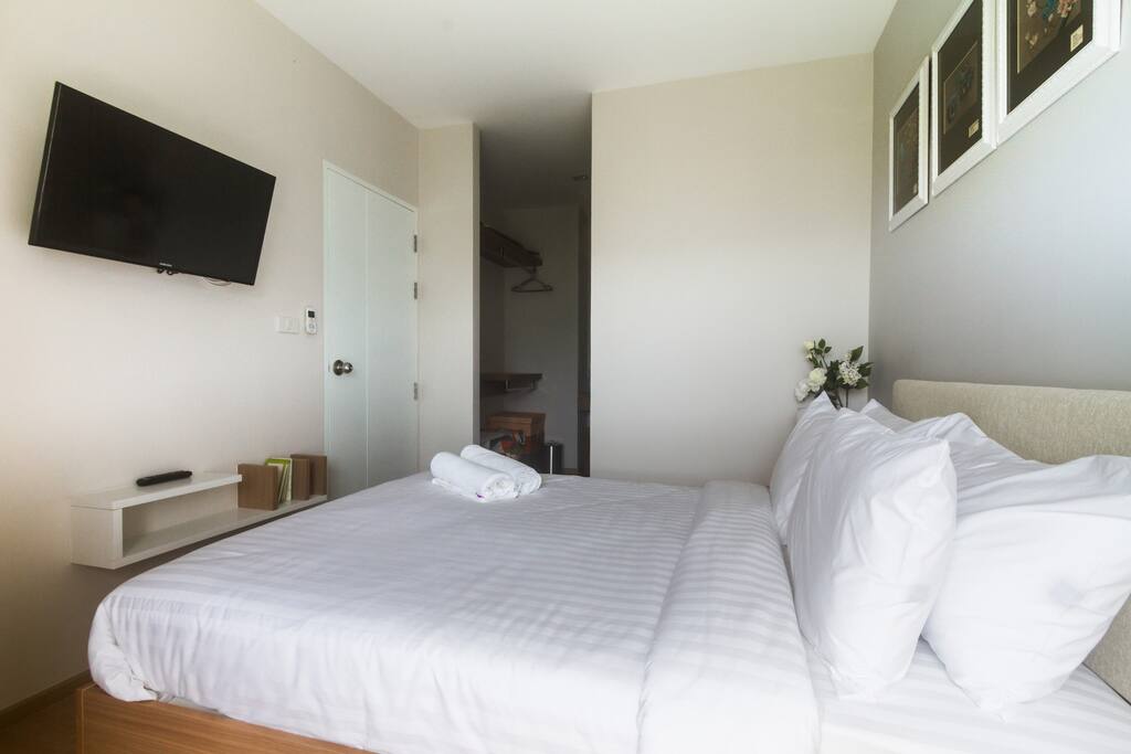 Comfortable and large open concept wardrobe.