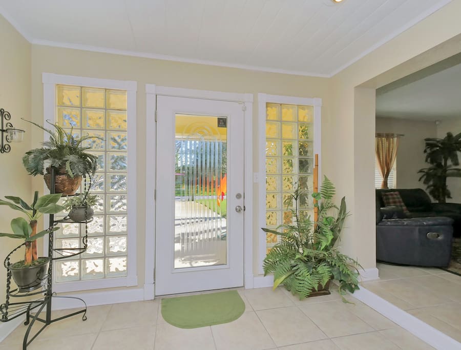 Front door, foyer.
