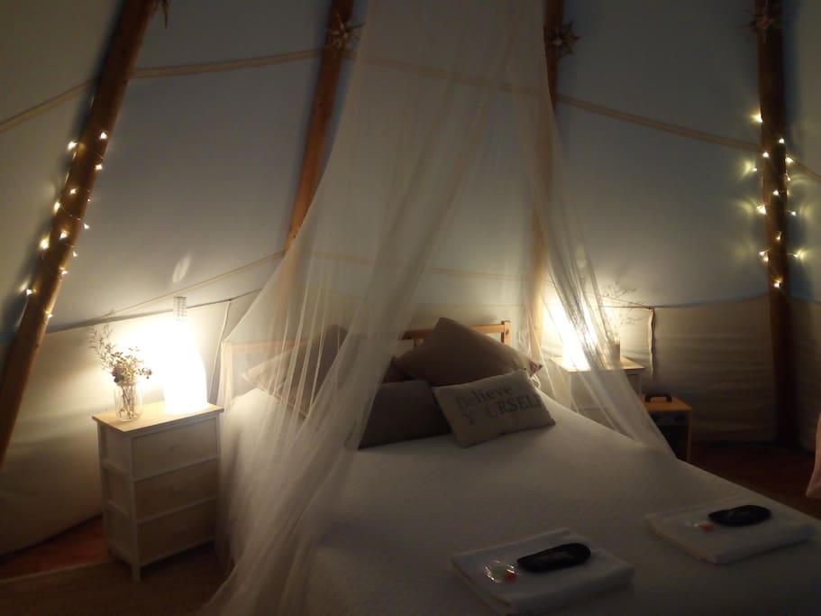 Lights in Lakota tipi