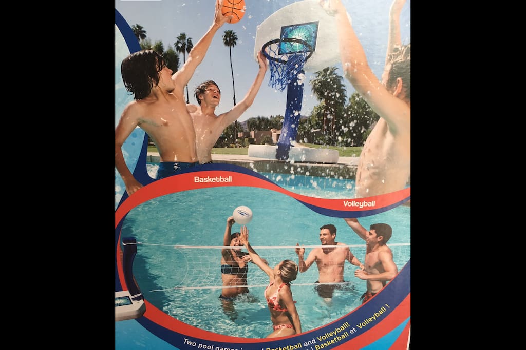 Can you say "MEGGA FUN!" You have access to a Pool Basketball Hoop and Volleyball ball and Net as well as colorful flotation beds to relax and tan!