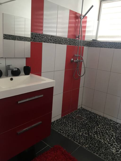 Salle d'eau avec douche à l'italienne