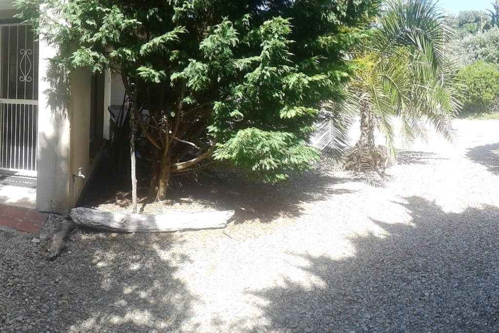 Private entrance and outside parking