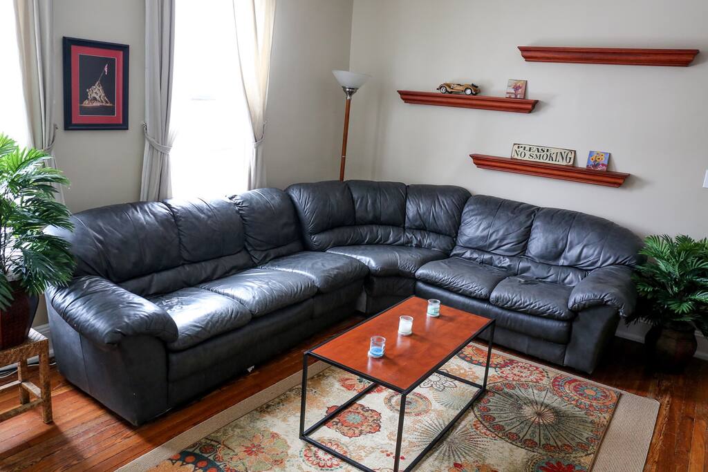 Leather sectional sofa great for a relaxing and unwinding at the end of the day