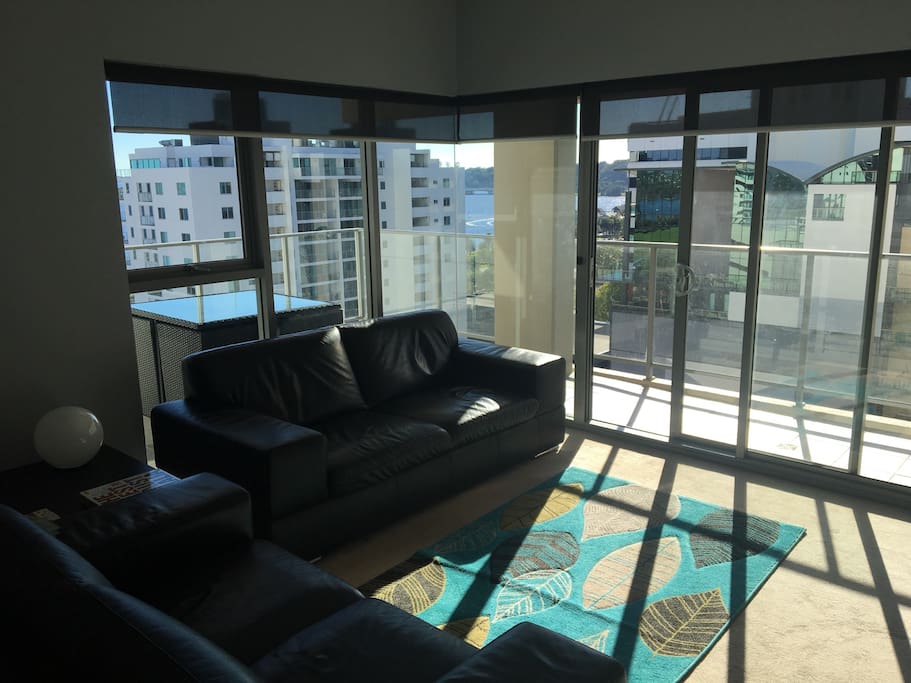 Living Area with Swan River Views