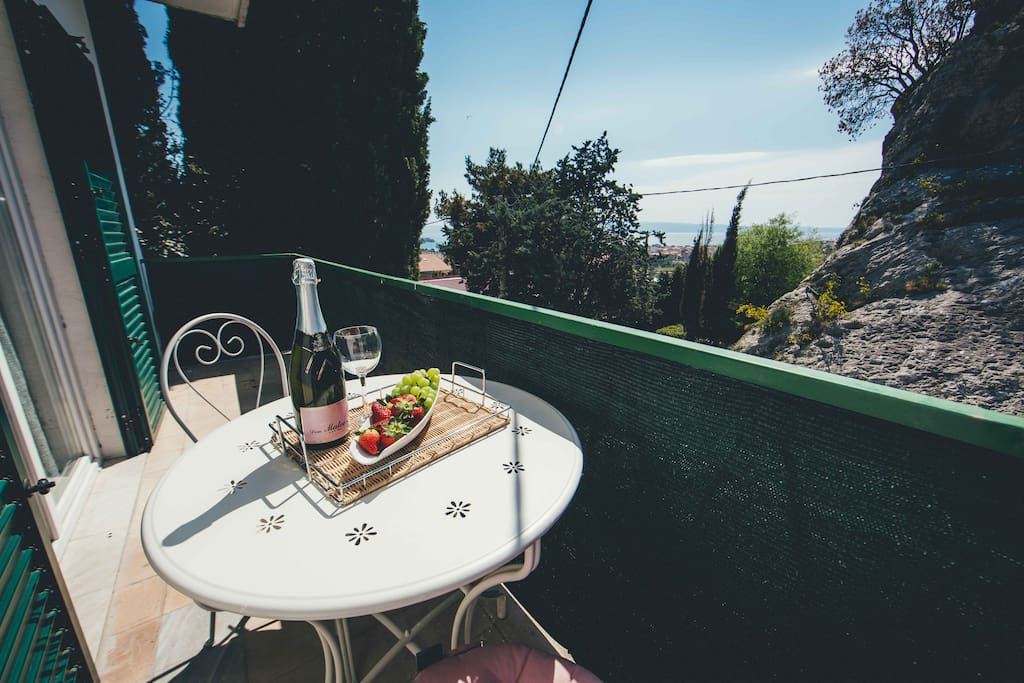 A cozy balcony with a view