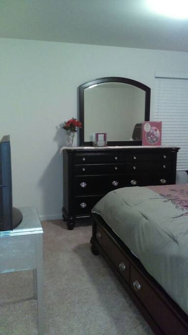 The room has nice closet space and drawers can be used too