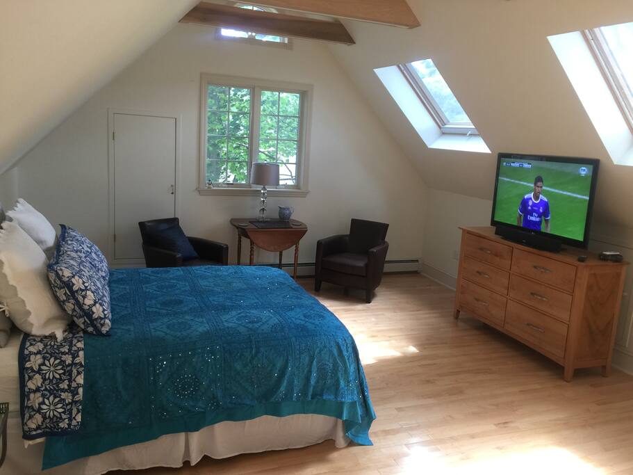 There is a flat screen television.