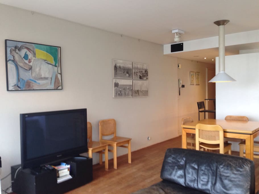 Living and dining area viewed to the left.