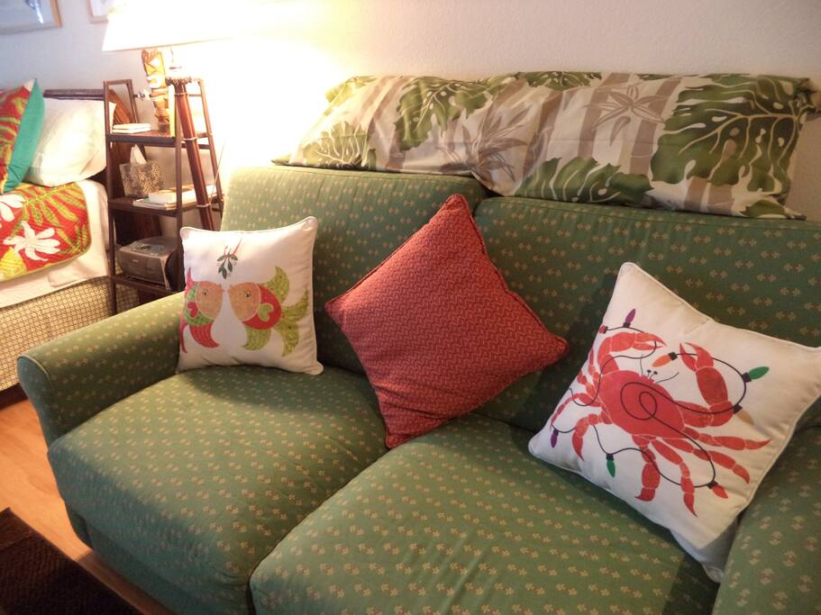 Sofa bed folds out made of memory foam very comfortable.