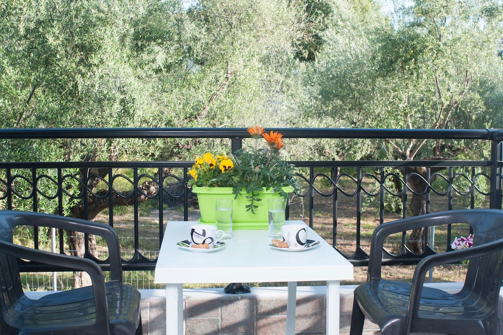 Enjoy the peacefulness of nature on the balcony