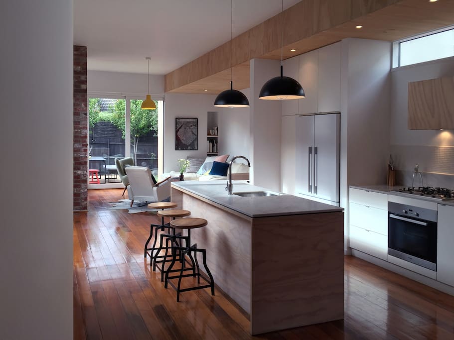Kitchen open plan entertainment area