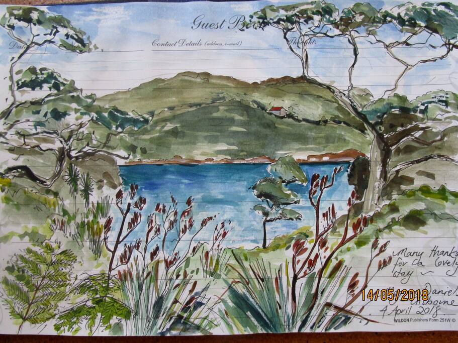 A guest who is an artist painted from Deck