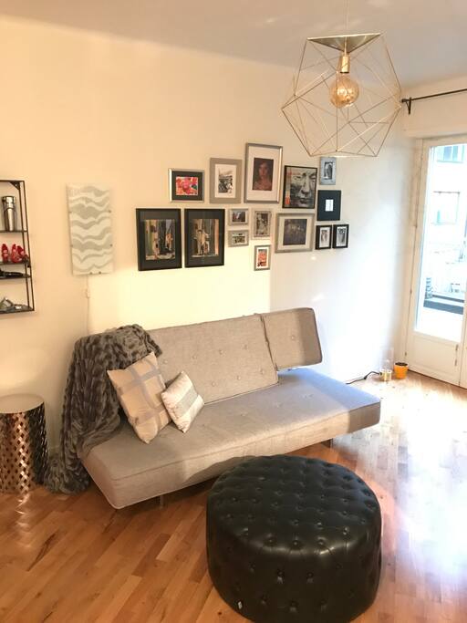 Sofa turns into a bed for two
