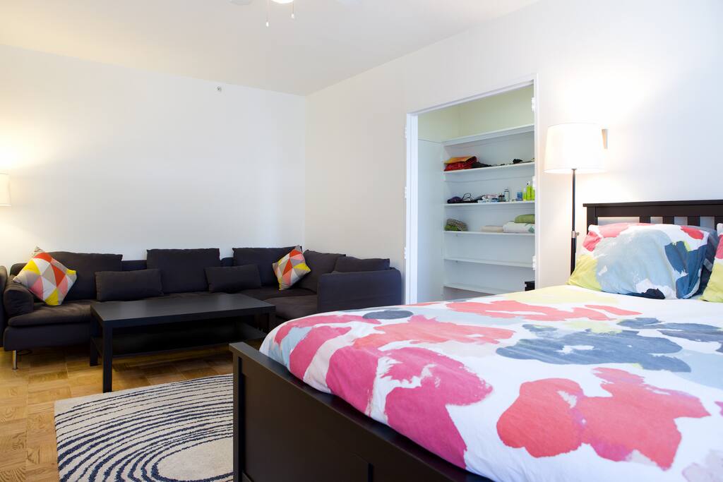 Queen sized bed fits one or two.